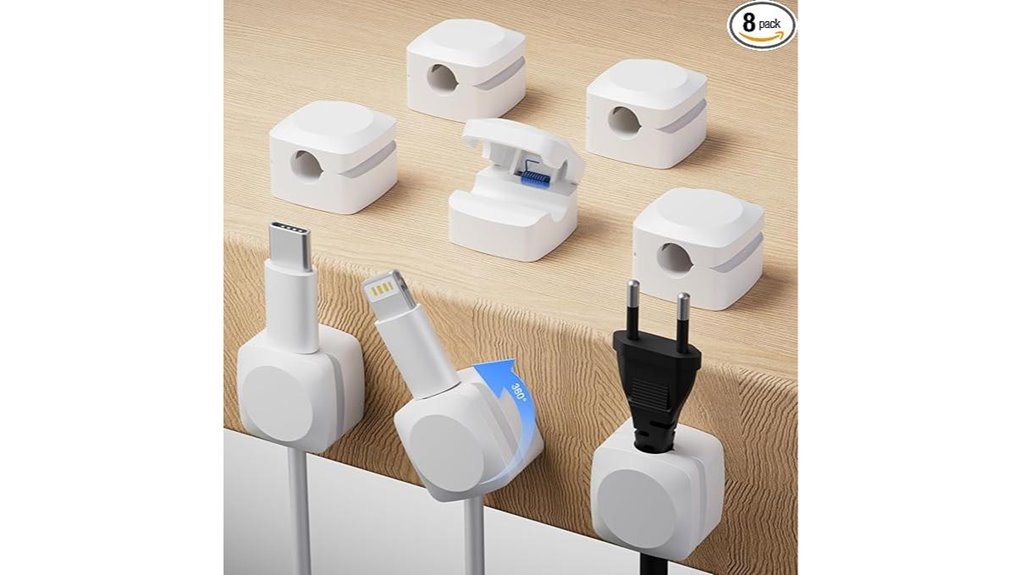 rotating adhesive cord organizer