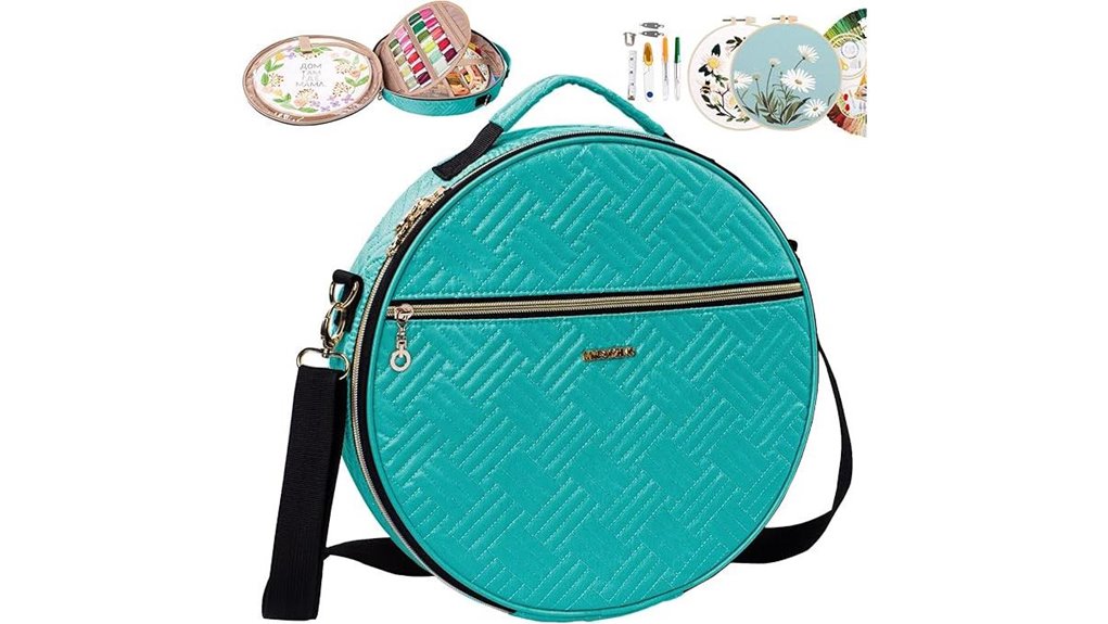 The Ultimate Embroidery Travel Kits for On-the-Go Stitching 1 round embroidered multi pocket bag