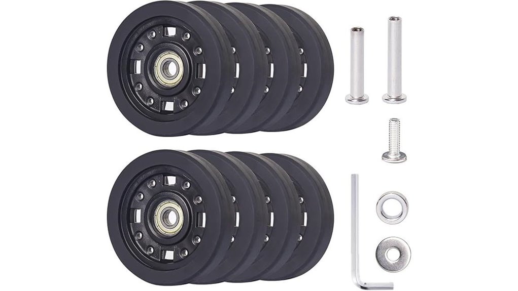 Smart replacement luggage wheels and wheel kits for repairs 14 rubber 55x11mm swivel wheels