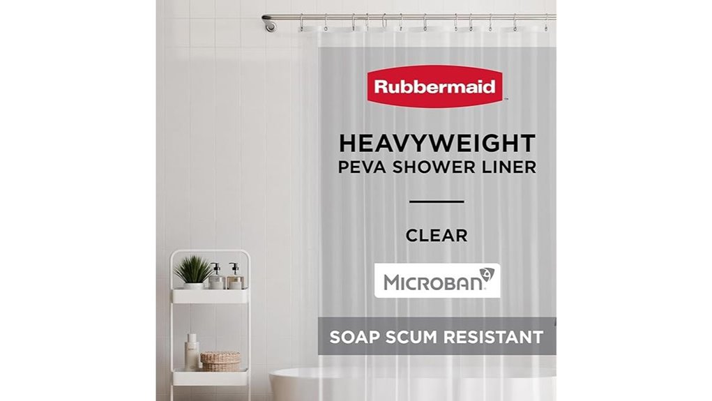 Shower Curtain Liner (Mildew-Resistant) That Keeps Mildew Away 6 rubbermaid heavyweight peva liner