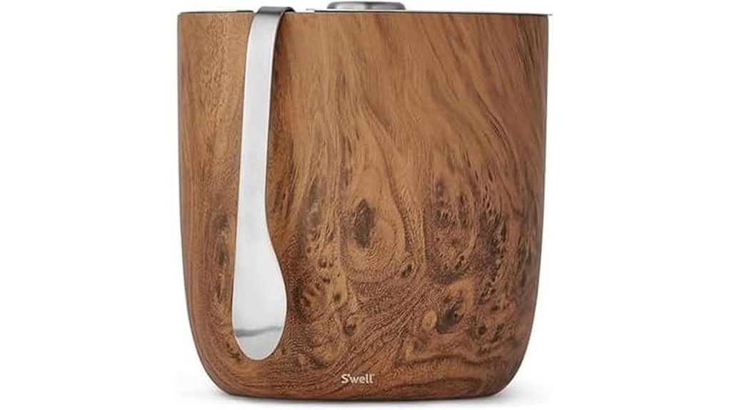 Ice bucket + tongs: The Perfect Pair for Your Home Bar 11 s well teakwood 68oz bucket