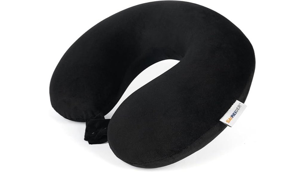Memory Foam Travel Pillows That Relieve Neck Pain 1 saireider black memory foam