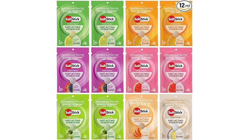 Best Electrolyte Packs for Hot Destinations: Travel Stick Packs 12 saltstick fastchews variety pack