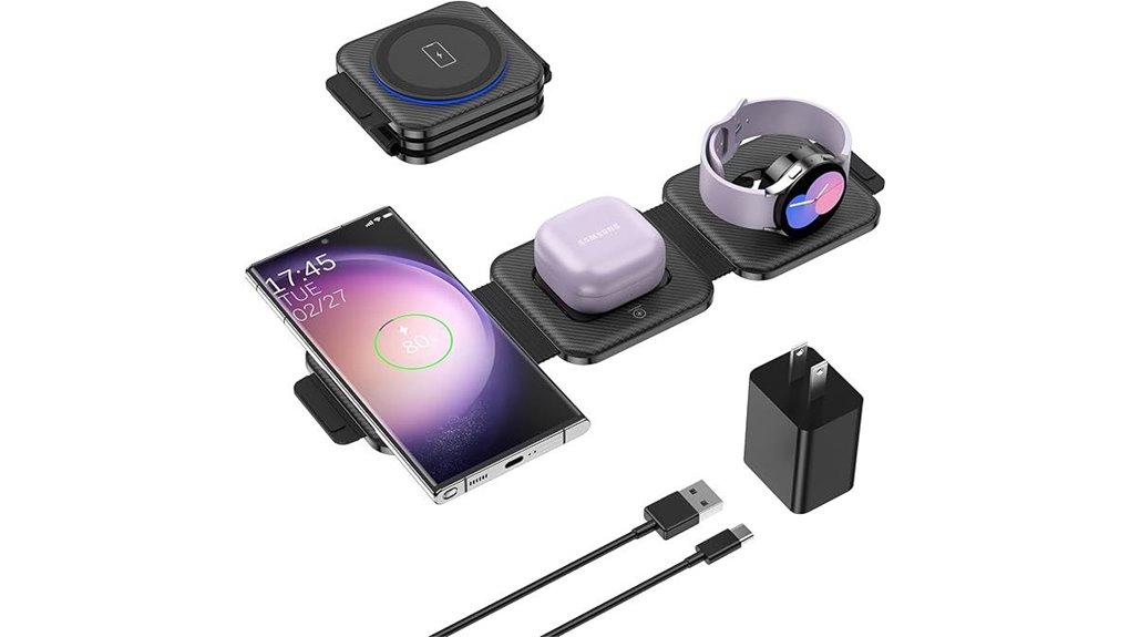 Best 3-in-1 travel wireless charger (phone/watch/earbuds) 12 samsung 3 in 1 travel charger