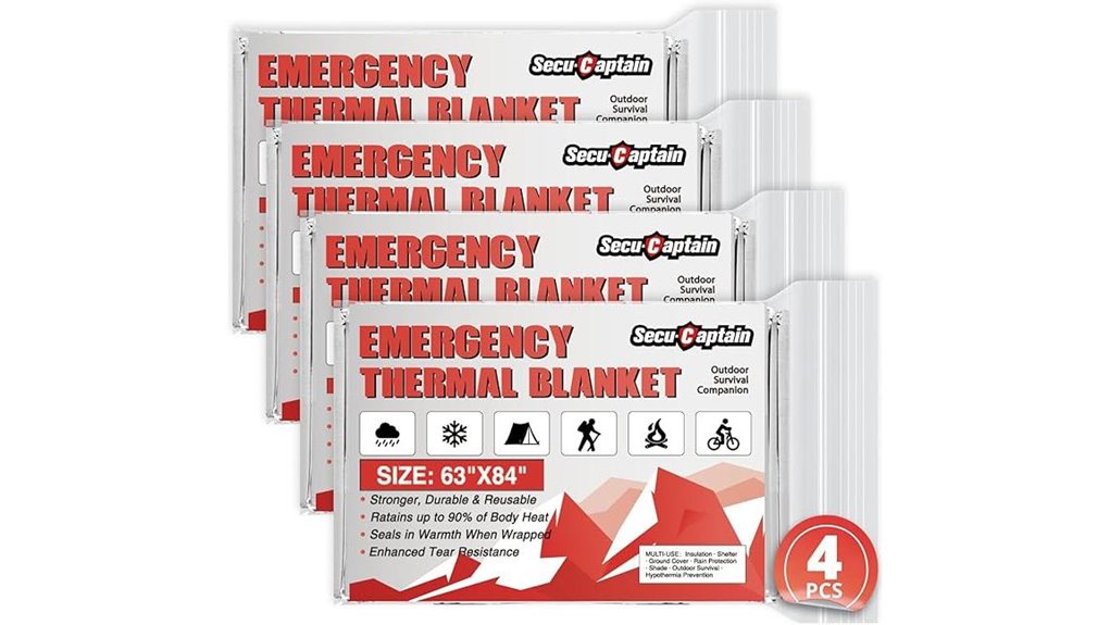Top Emergency Mylar Thermal Blankets You Need on Hand 13 secucaptain 4 pack thermal blankets