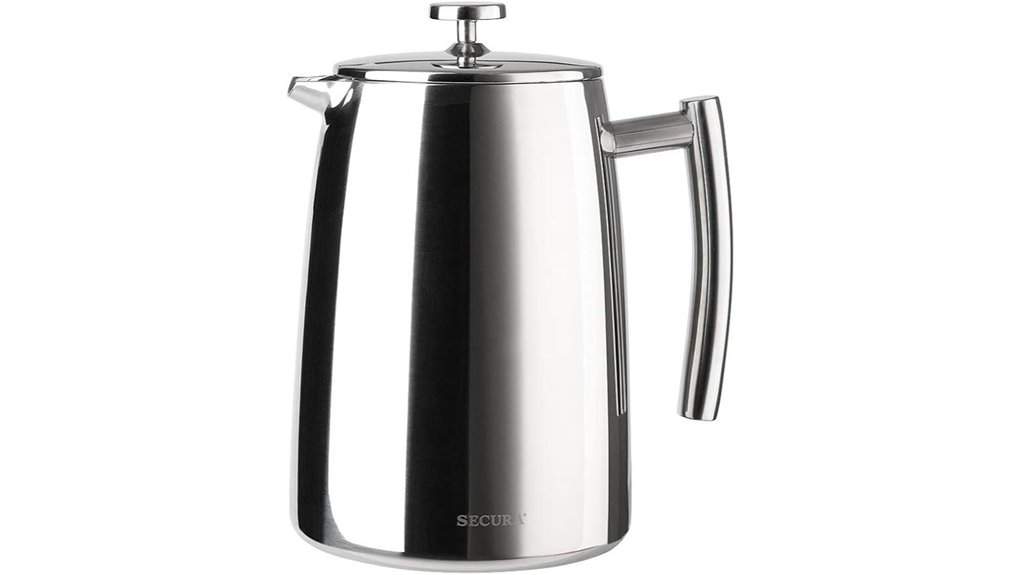 French press (shatterproof) That Lasts a Lifetime 12 secura 50oz stainless press