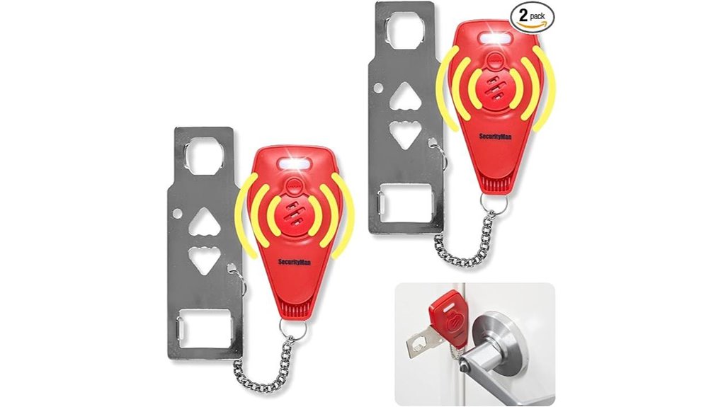 Compact Loud Hotel Room Door Alarms Every Traveler Needs 9 securityman 2 pack alarm lock