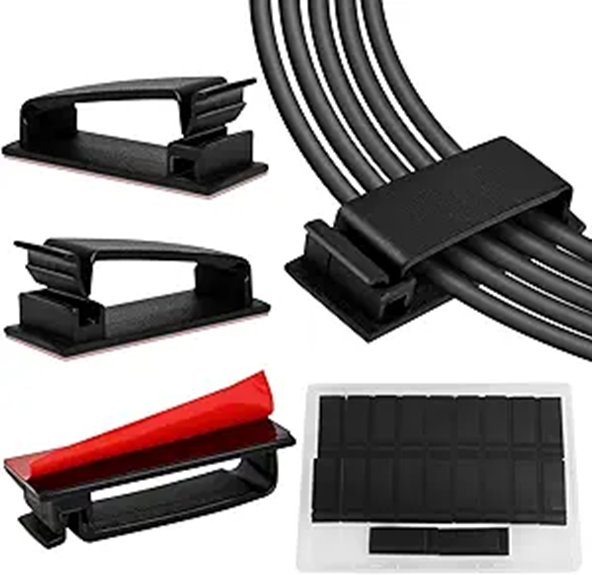 self adhesive 20 black clips