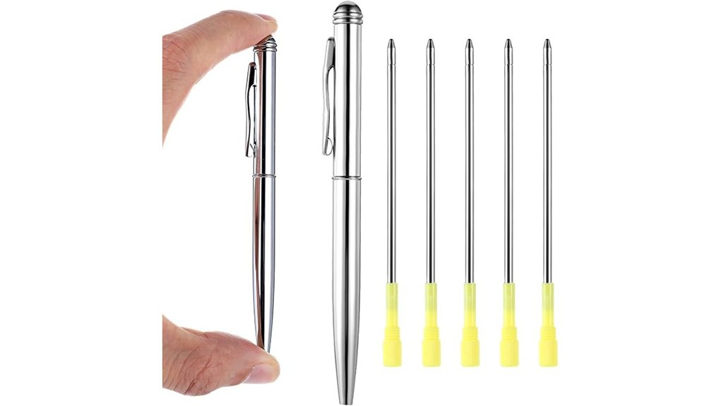 seven black mini pens