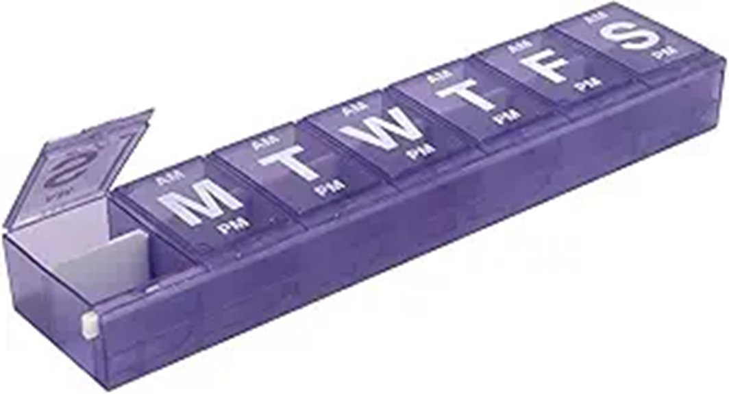 Travel Pill Organizer Cases (Secure Latching) Keep Meds Safe 12 seven day am pm pill organizer