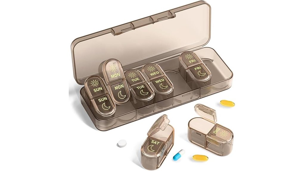 Top Vitamin and Supplement Travel Cases for Weekly, Slim Use 5 seven day travel pill organizer