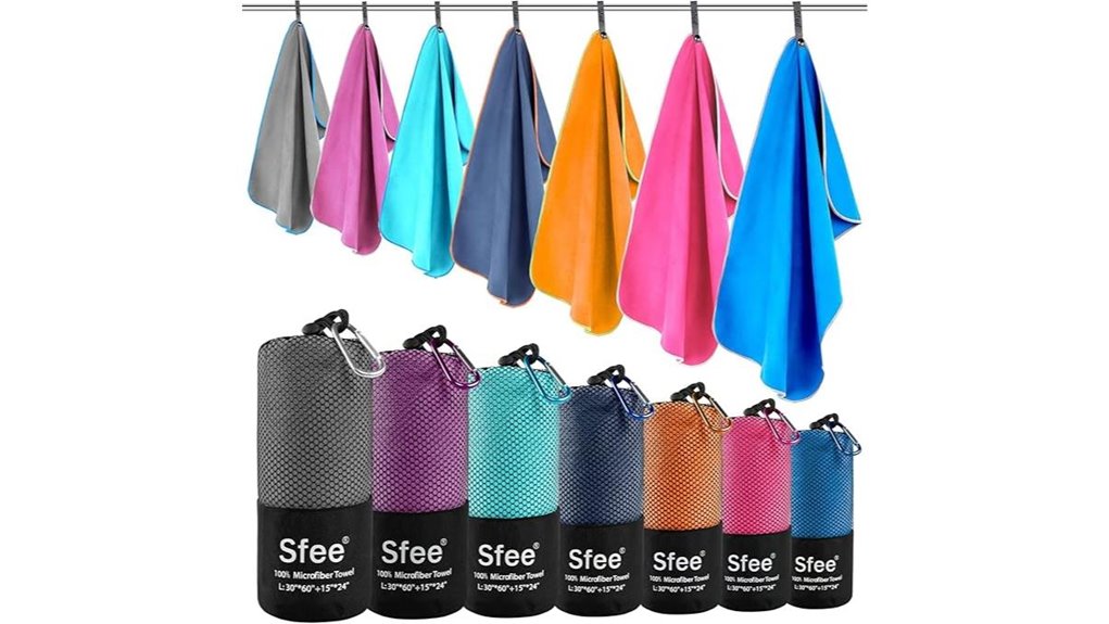 Quick-Dry Travel Towels (Small + Large): Traveler's Favorite 8 sfee 2 pack microfiber towels