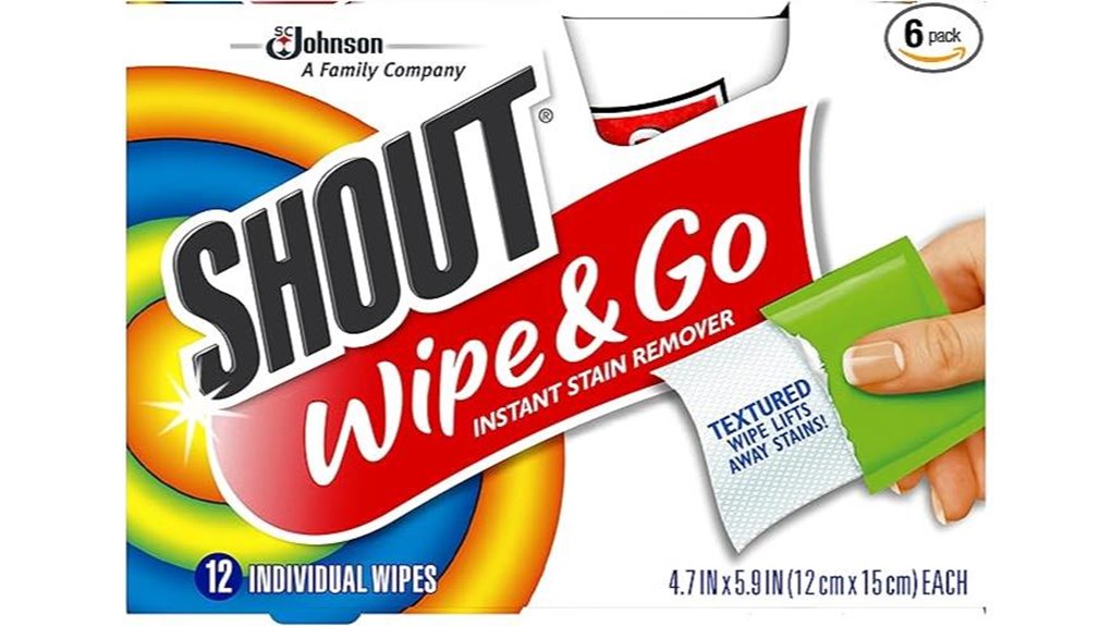 Travel Stain Remover Wipes: On-the-Go Stain Solvers 3 shout instant laundry wipes