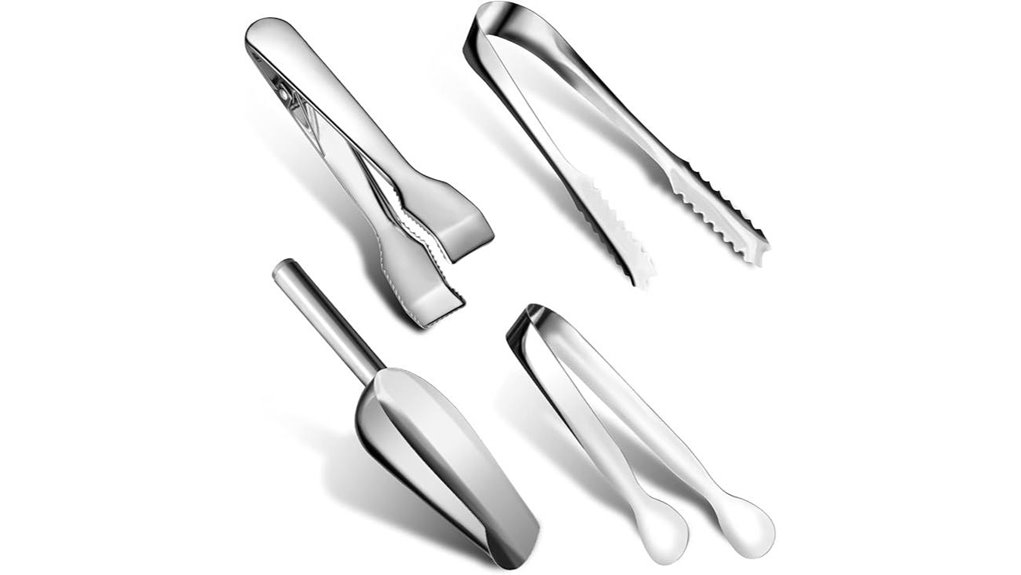 Ice bucket + tongs: The Perfect Pair for Your Home Bar 4 sieral stainless 4 piece set