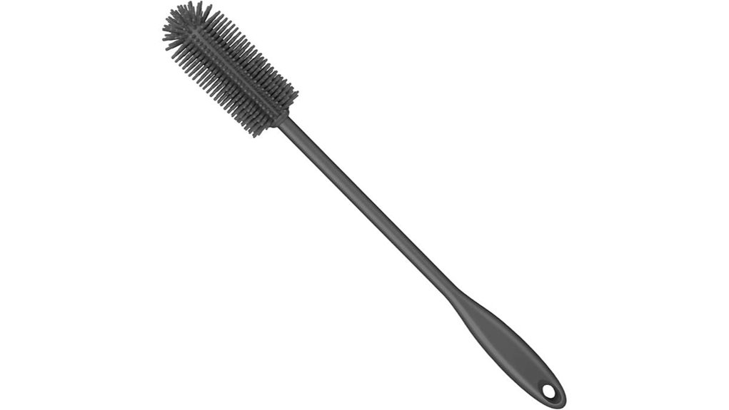 silicone long handled bottle brush
