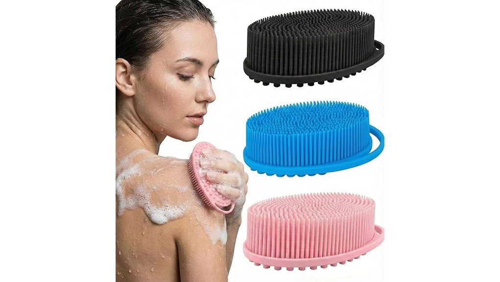 silicone loofah scrubber trio