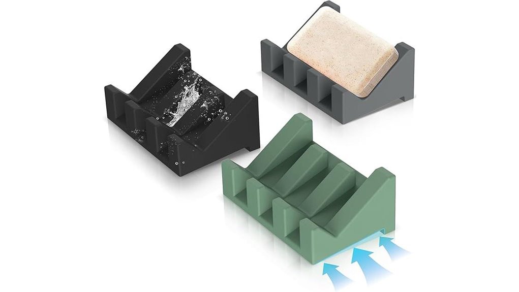 silicone self draining soap holder