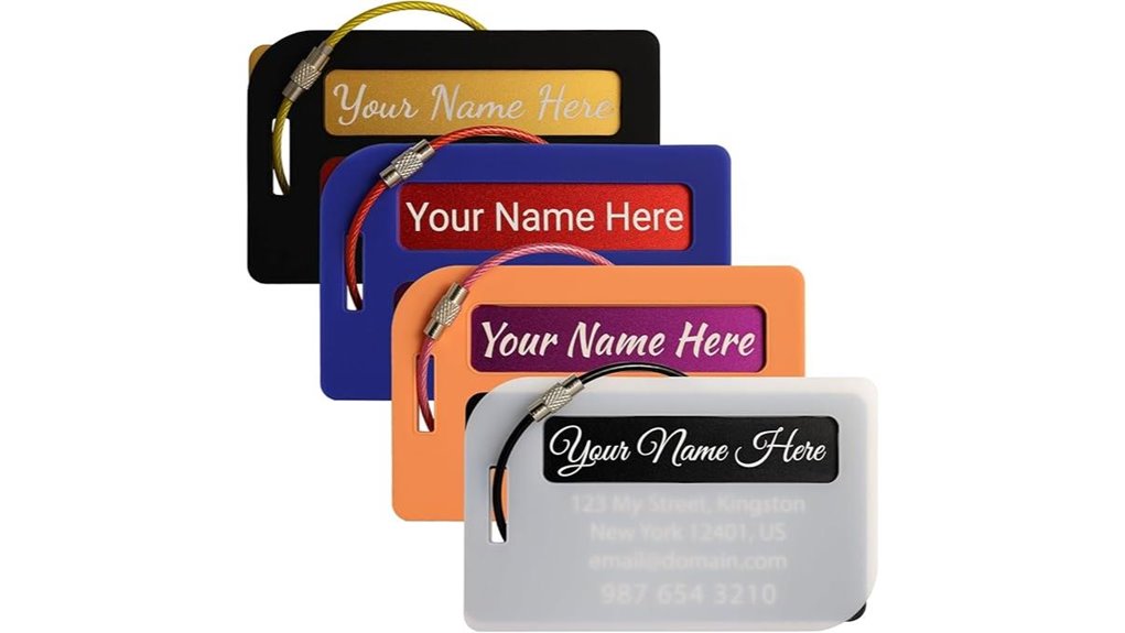 silicone sleeved metal luggage tags