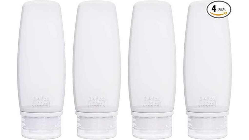 silicone travel bottles 4 pack