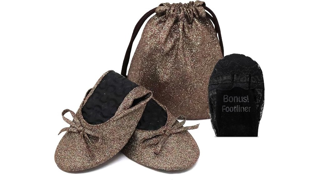 silky sparkly foldable flats