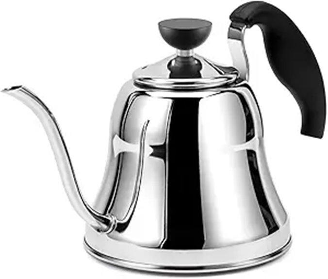 Best Stovetop Tea Kettle: Turn Every Sip Into Delight 8 silver 28oz gooseneck kettle