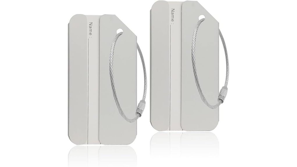 silver 2 pack luggage tags