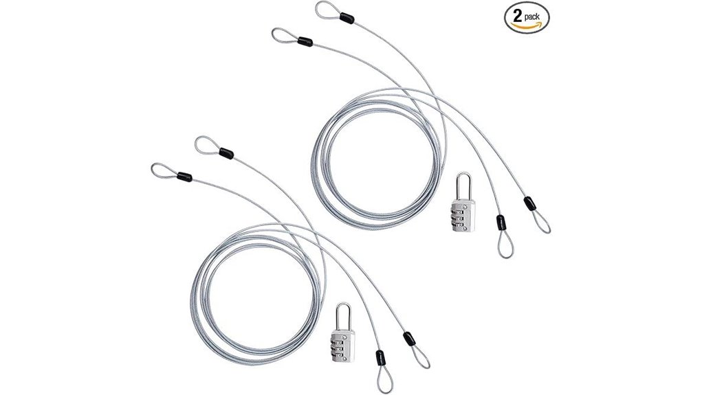 Top Cable Locks Hostels and Lockers Love (Long Shackle Options) 9 silver 6 6ft double loop