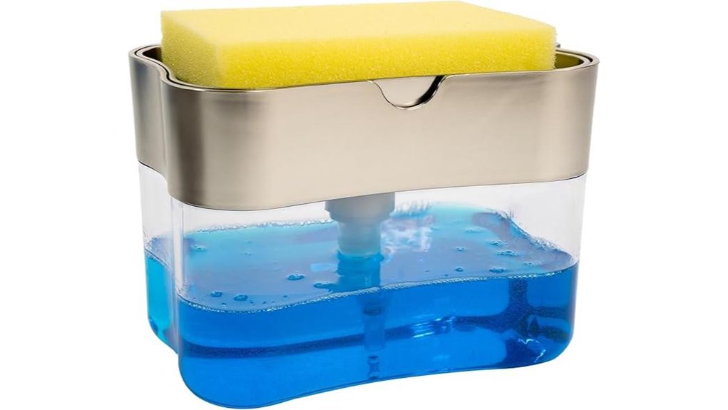Best Dish Soap Dispenser With Sponge Holder 1 silver dish soap dispenser