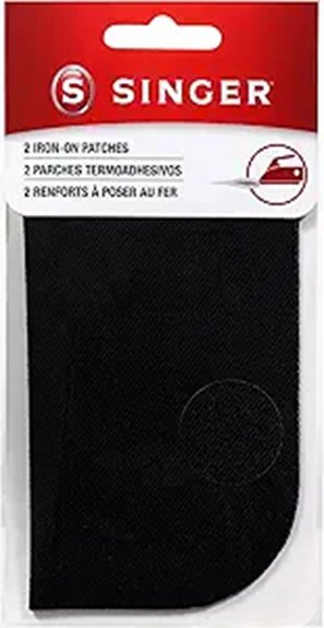 Iron-On Repair Patches for Travel (Nylon + Cotton) That Last 4 singer iron on 5x5 black