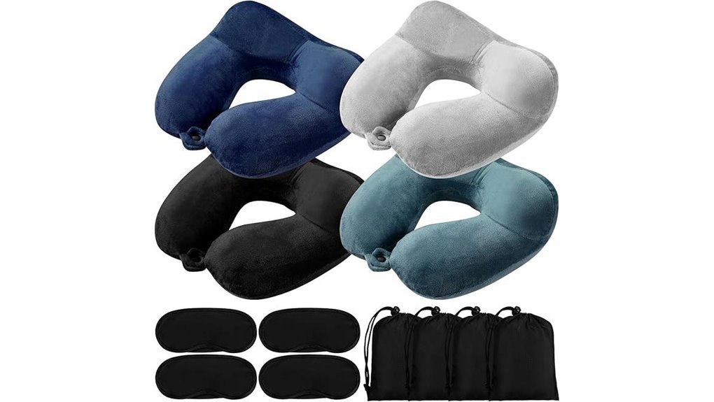 Travel Neck Pillows for Window Seats (Support Without Bulk) 1 sintuff inflatable travel pillow