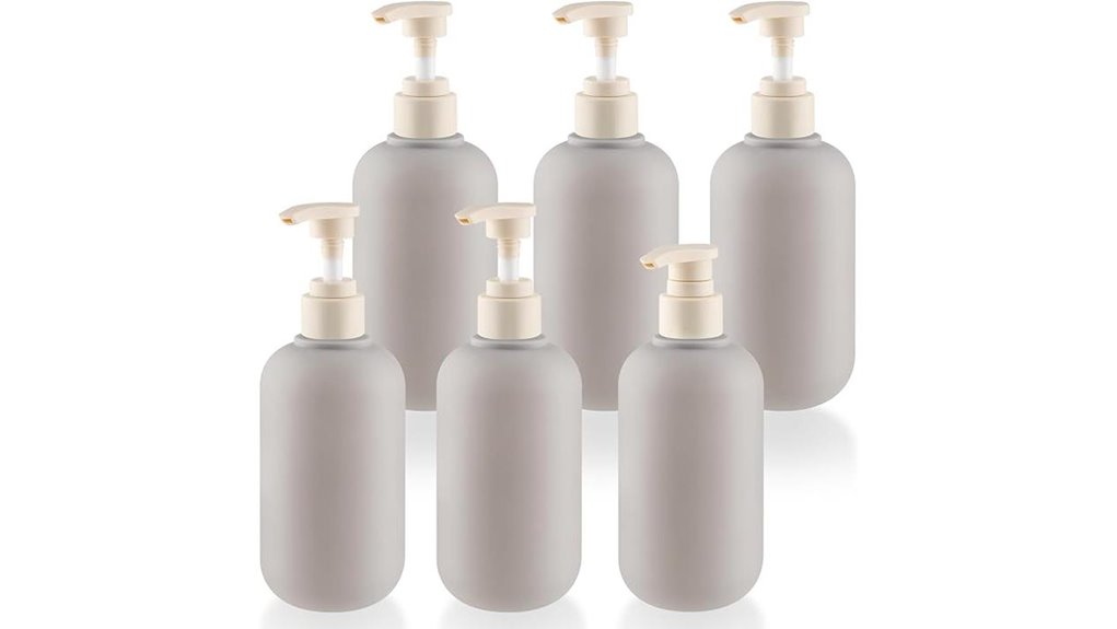 Top Leakproof Pump Bottles for Travel Shampoo (Lockable Pumps) 1 six 300ml matte pump