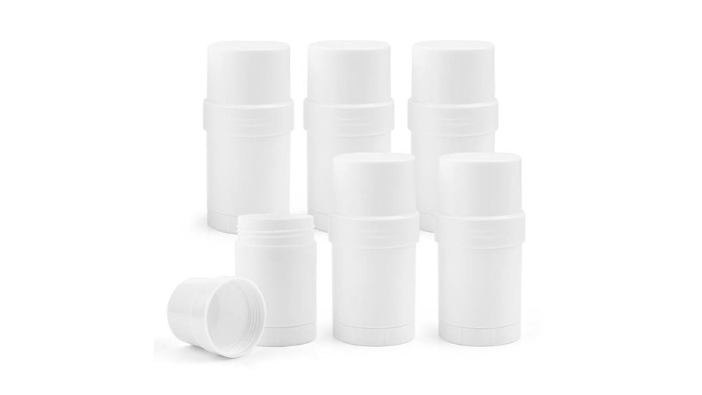 six 30ml white containers