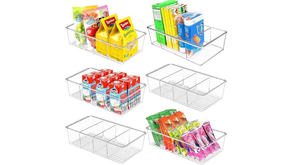 Stackable Snack Organizers That Keep Snacks Fresh On the Go 6 six clear plastic bins