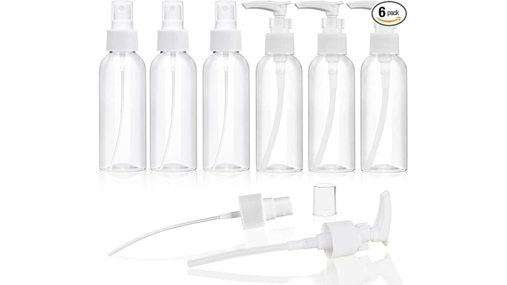 Best Refillable Atomizers for Toiletries: Mister vs Pump 12 six clear tsa 3 4oz