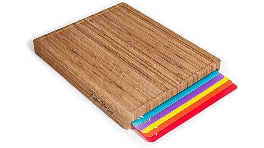 Best Cutting Board Set (Color-Coded) for Kitchen Organization 3 six color bamboo cutting set