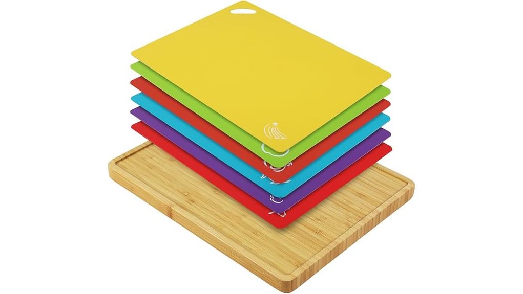 Best Cutting Board Set (Color-Coded) for Kitchen Organization 14 six color coded bamboo boards