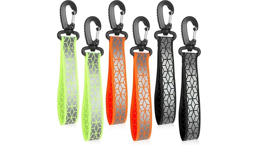 six glow in dark keychain straps