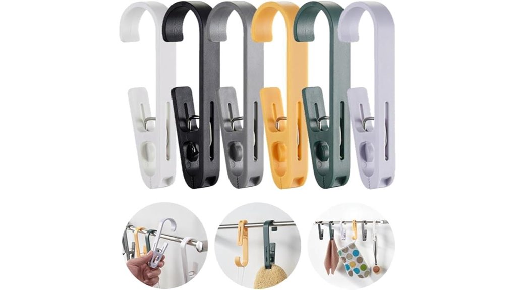 Top Shower Shoe Drying Hooks (Clip-On) That Won’t Fall Off 1 six heavy duty laundry hooks