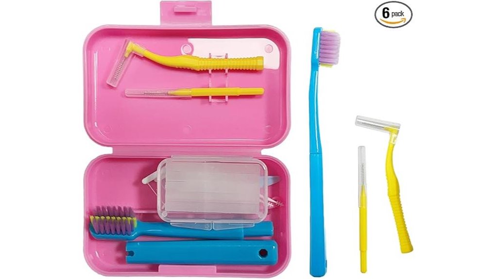 Travel-Friendly Dental Kits With Floss, Picks, and Case 11 six in one ortho travel kit