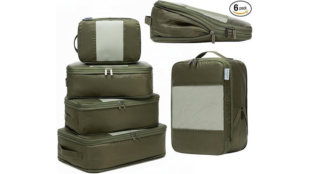 Compression Packing Cubes for Winter Layers with Thick Zipper 2 six large compression cubes
