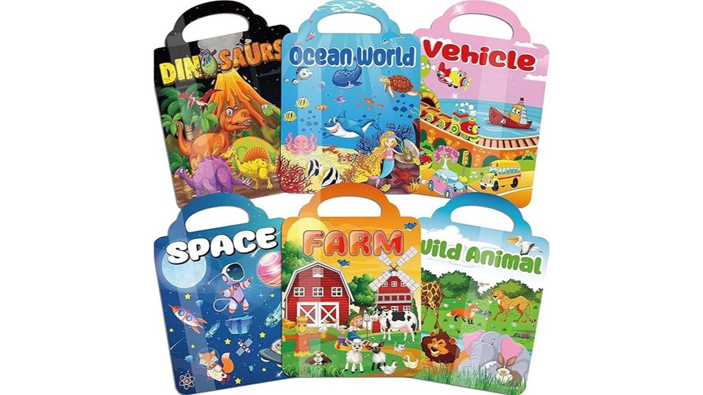 Reusable Sticker Books Toddlers Love for Creative Fun 3 six pack 3d sticker books