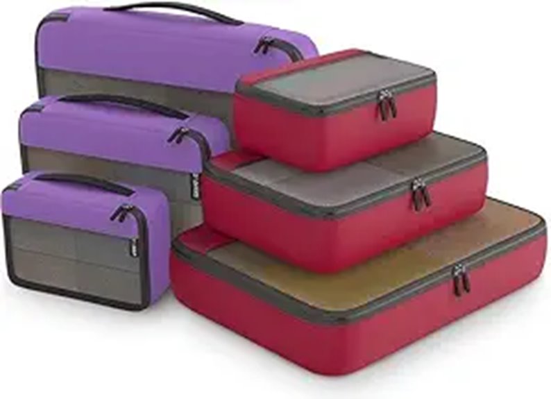 six pack compression luggage cubes