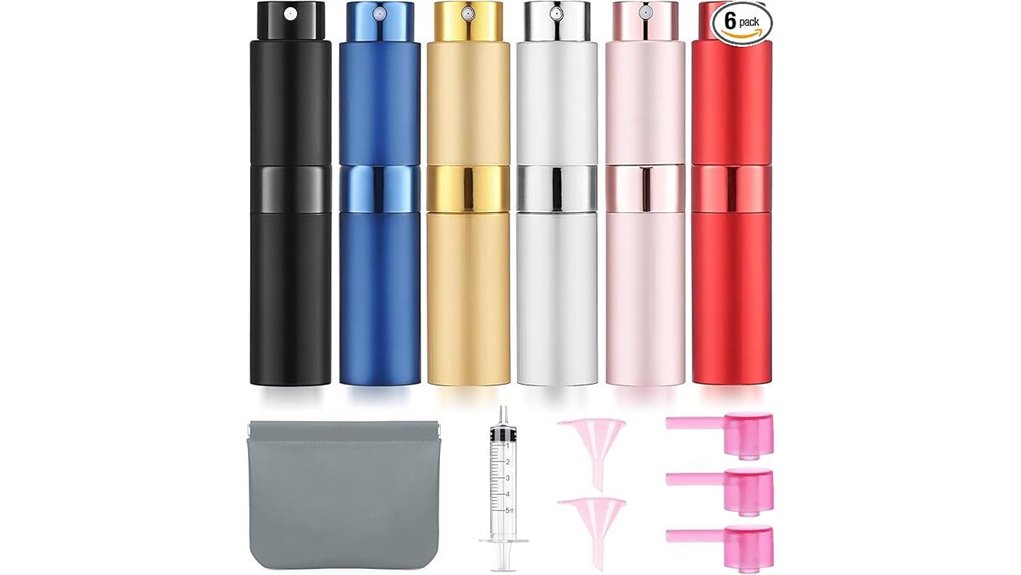 Best Leakproof Refillable Perfume Atomizers Anyone Can Use 3 six pack empty perfume atomizers
