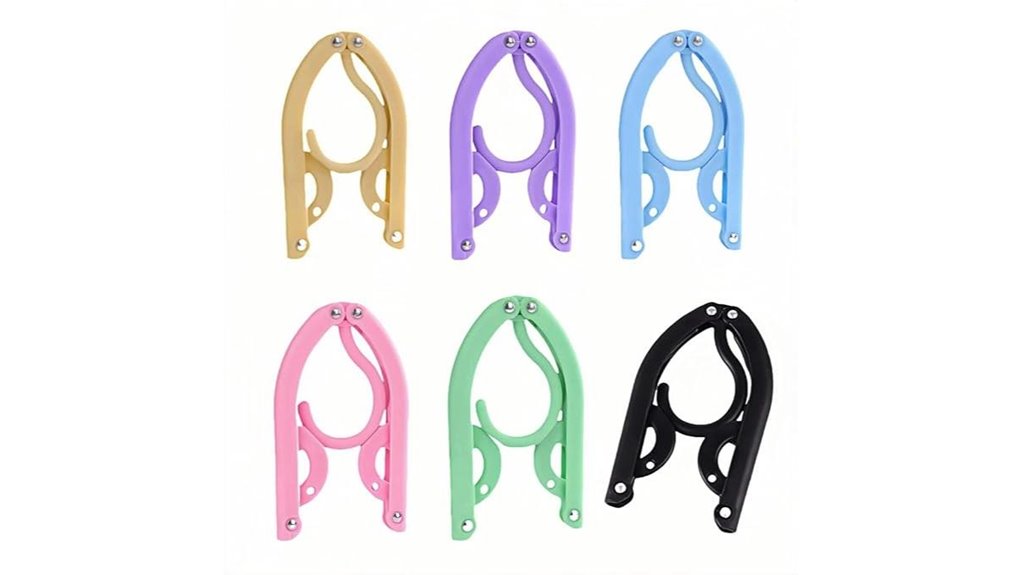 Best Compact, Strong, Useful Travel Hangers 11 six pack foldable anti slip hangers