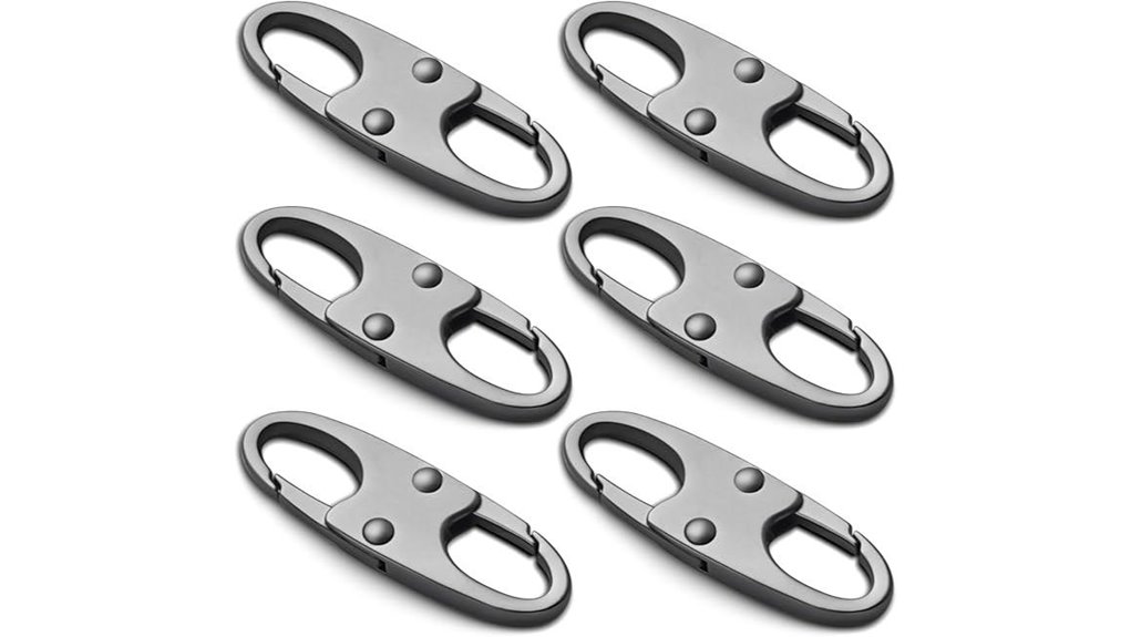 Lockable Zipper Pulls for Travel Backpacks (Simple Deterrent) 12 six pack zinc alloy clips