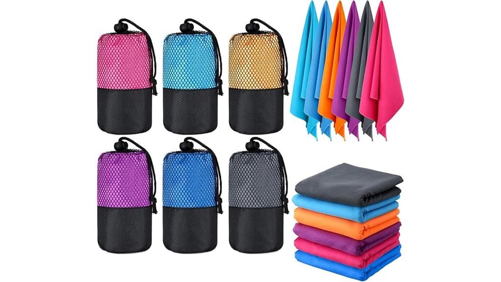 six piece quick dry travel towel