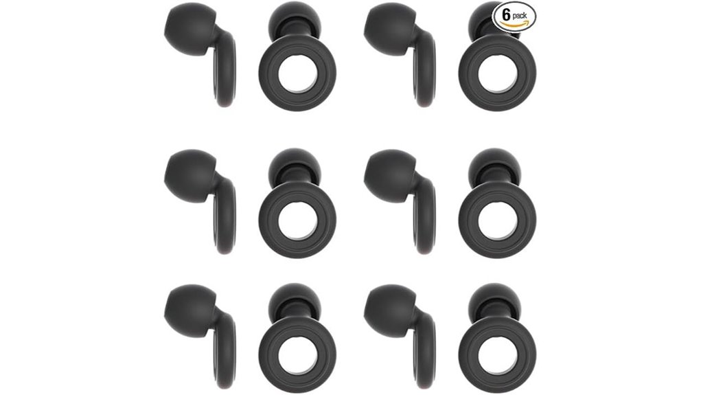 six piece silicone earplugs 28db