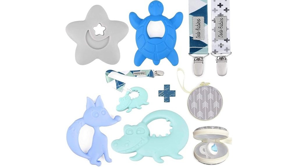 six piece silicone teething set