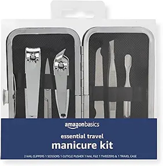 six piece travel manicure kit