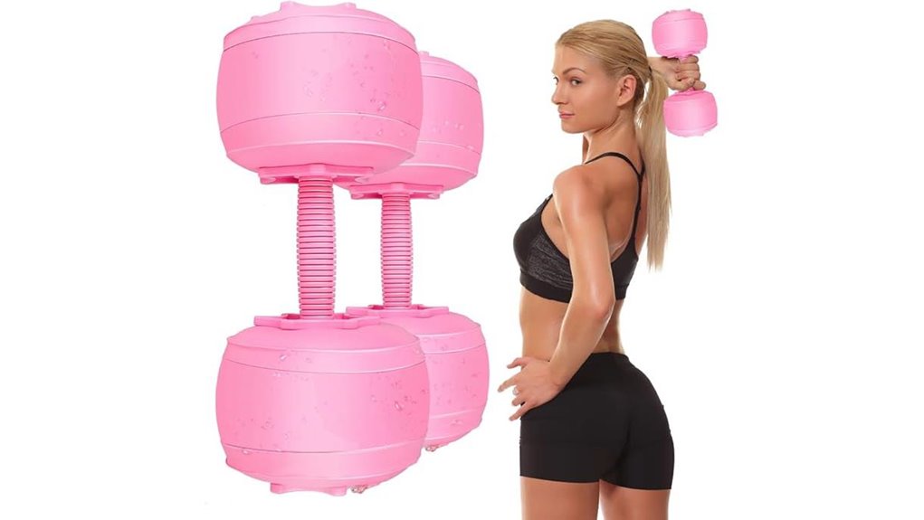 six pound travel water dumbbells